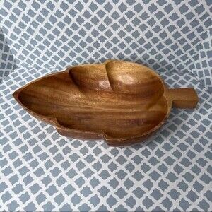 ALII Woods Leaf Shape Wooden Bowl.